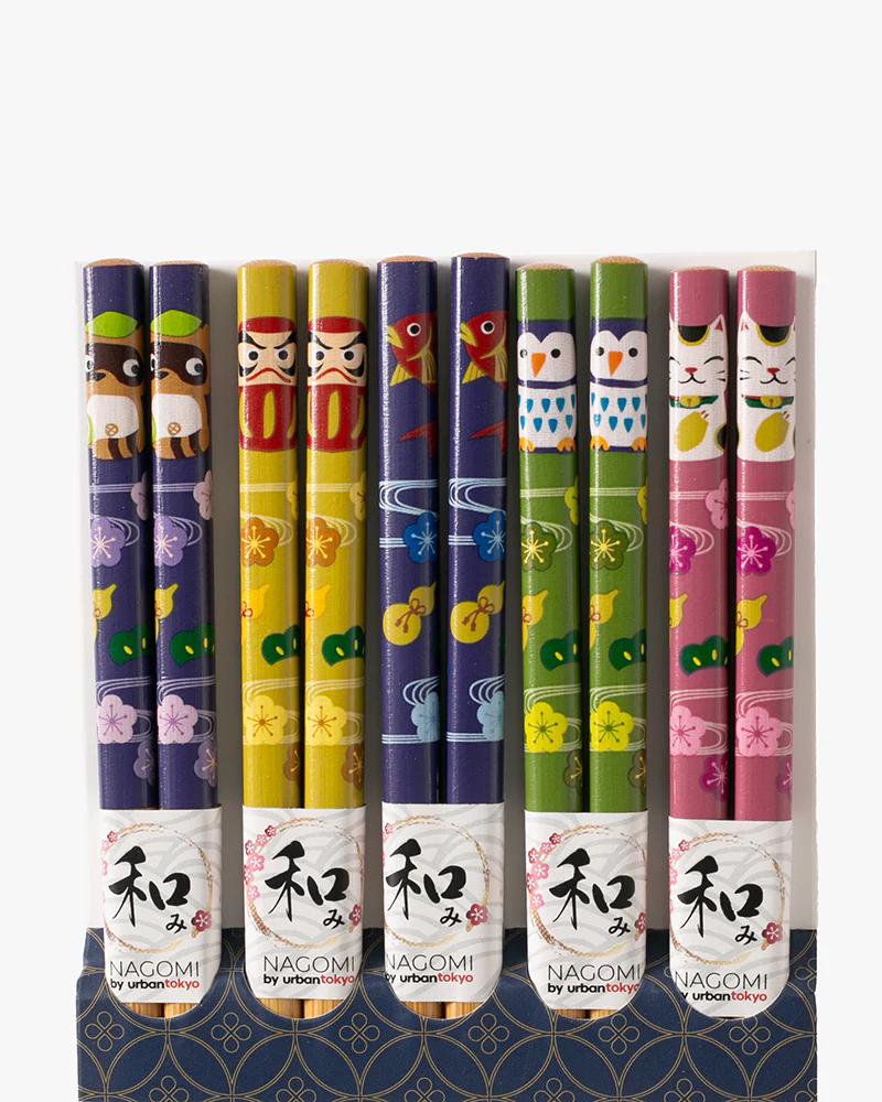 Urban Tokyo, 5 Piece Chopsticks Set, Lucky Symbols