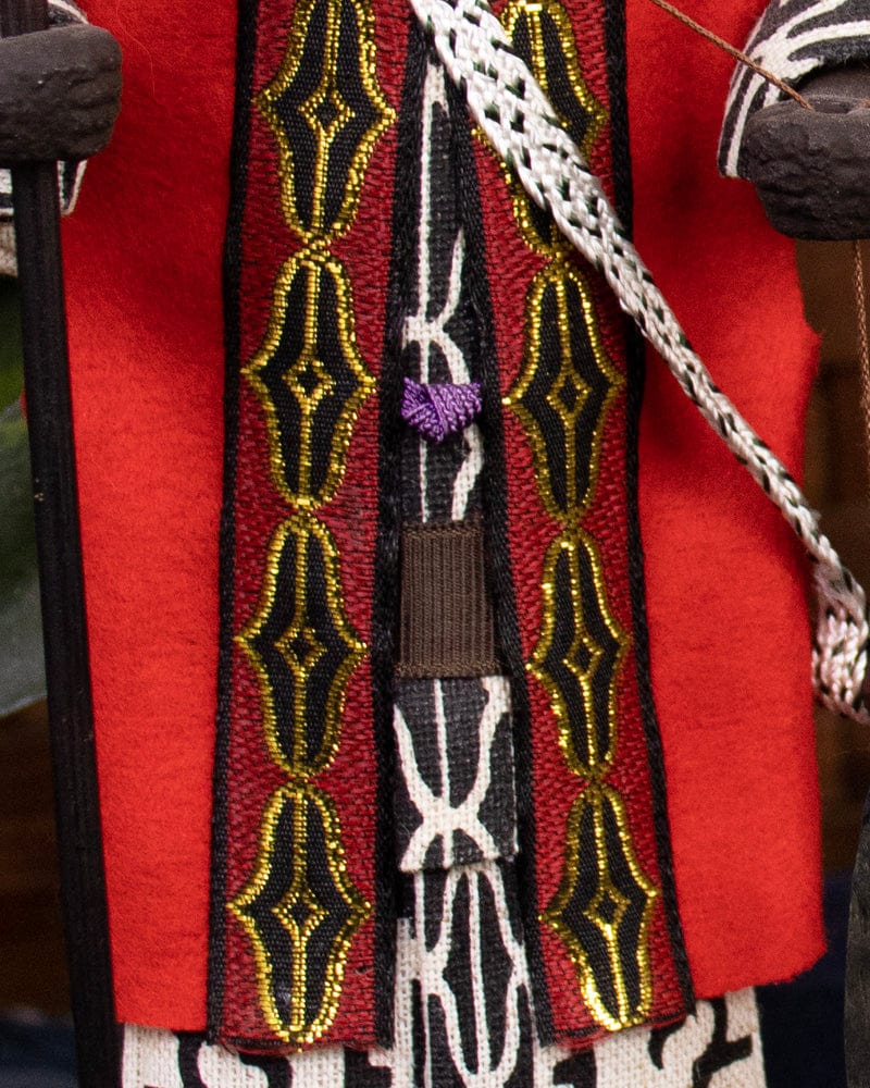 Ainu Dolls, Man Holding Fish and Woman with Grain, 8" tall - Image 4
