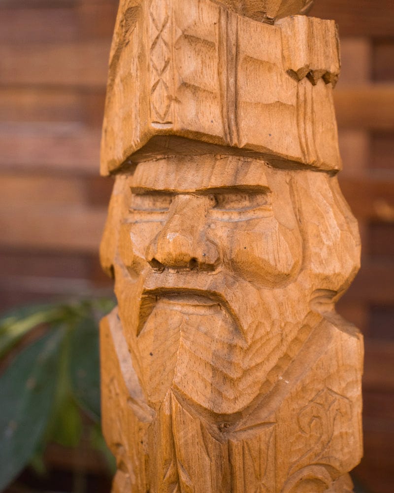 Ainu Doll, Wood Carving with Man, Woman, Bear, and Owl, 18" tall - Image 7