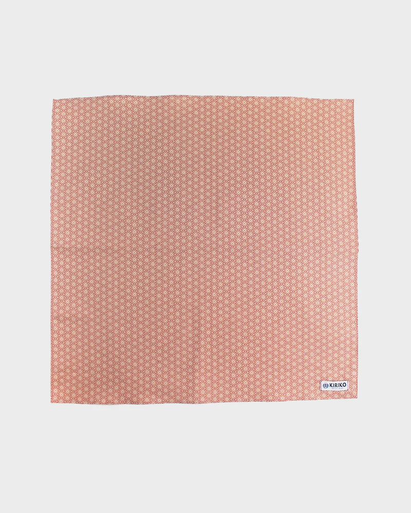 Kiriko Original Bandana, Classic, Coral Pink Asanoha - Image 3