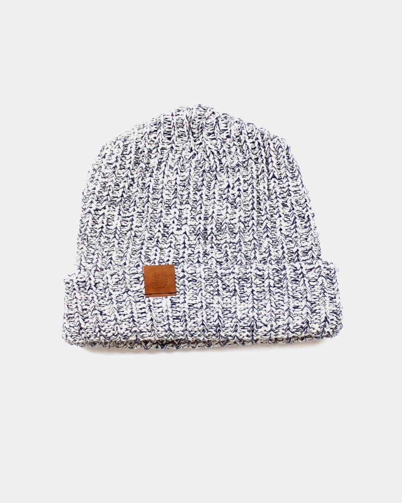 Kiriko Original Knit Cap, Marbled Natural and Navy, 9 ˝ - Image 2