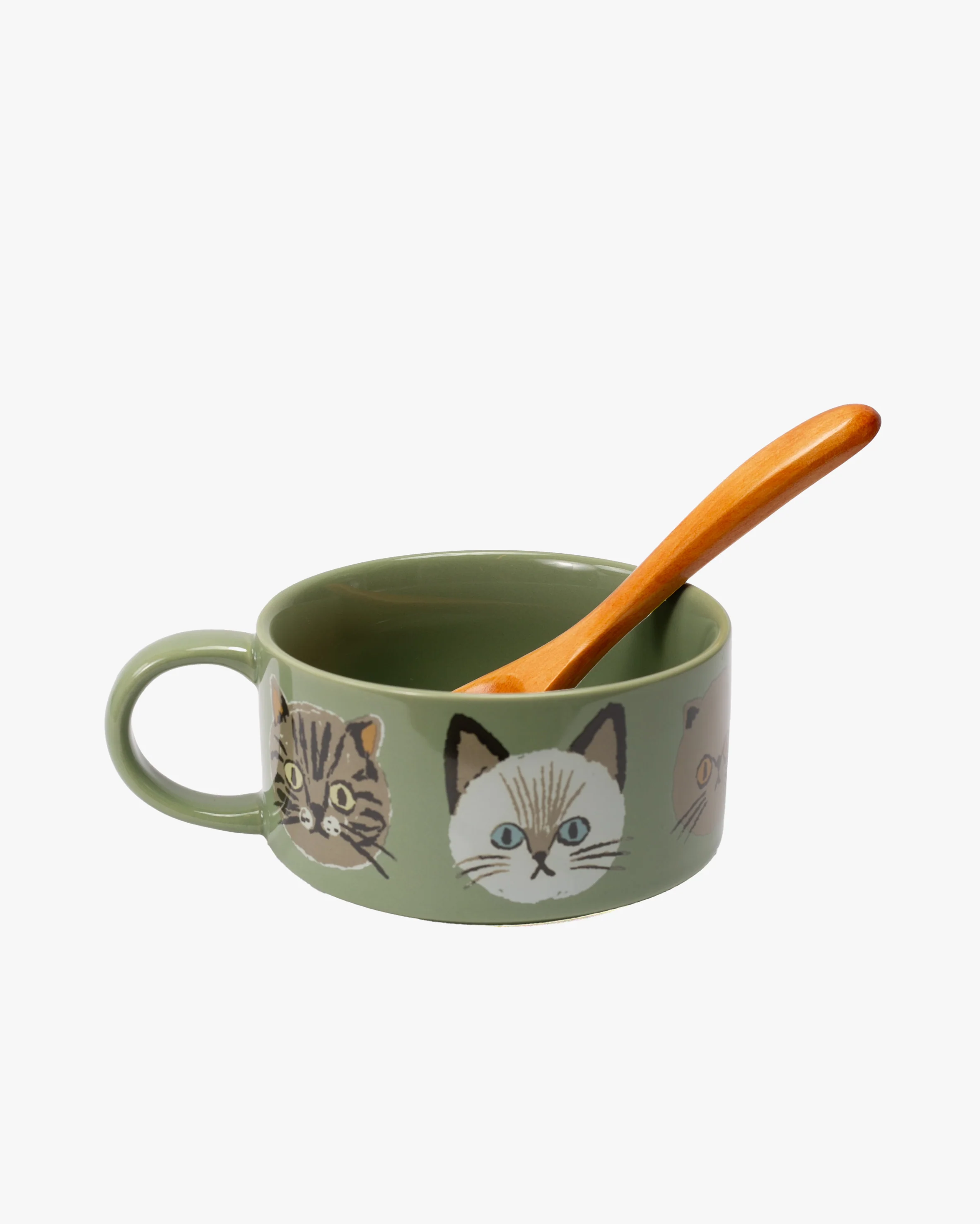 Soup Mug, Bisque, I Love Cat Series - Image 5