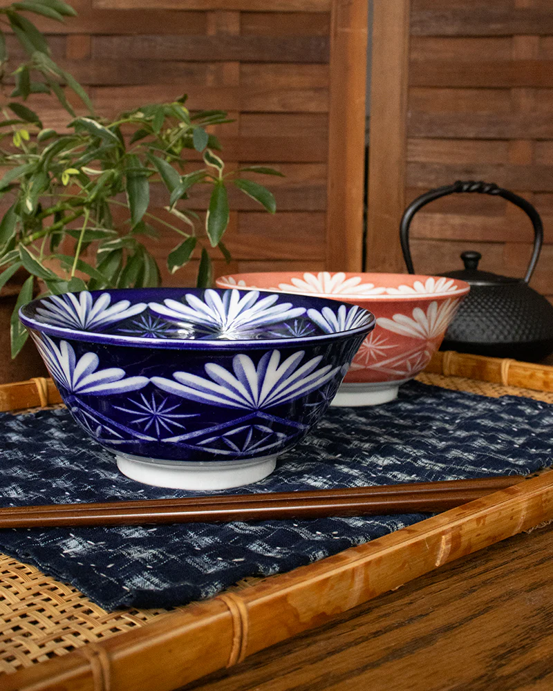 Bowl, Ichiyama, Set of 2 with Chopsticks, Edo Kiriko Style - Image 3