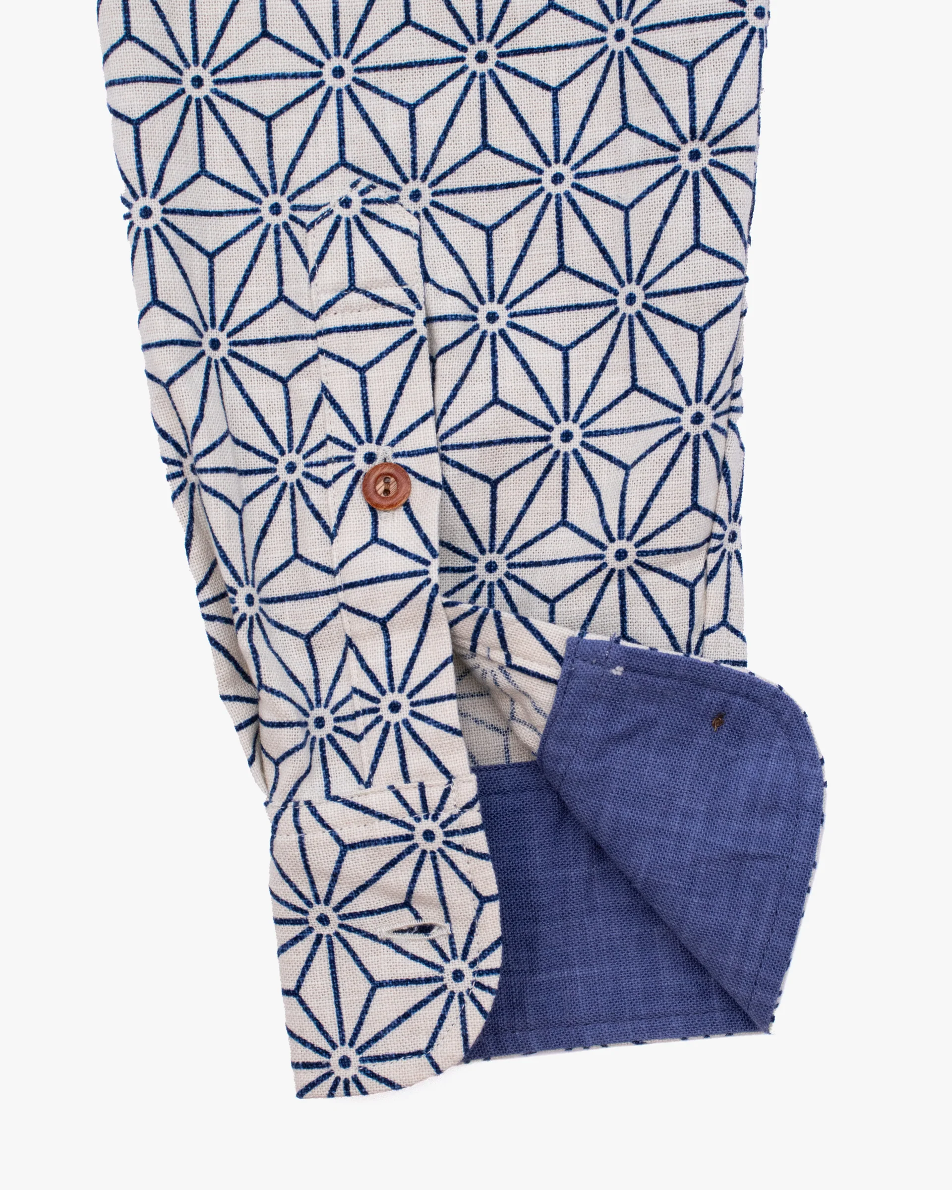 Kiriko Original Shirt, Long Sleeve Button-Up, White Asanoha - Image 6