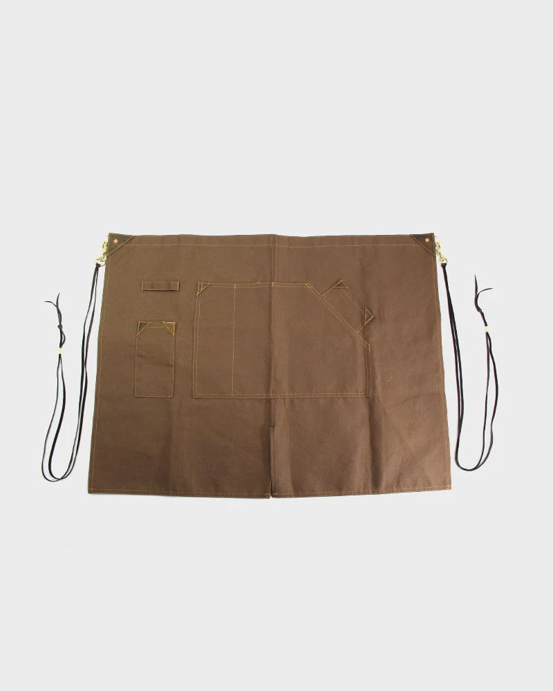 Kokoro Original Work Apron, Waist, Canvas, Brown - Image 3