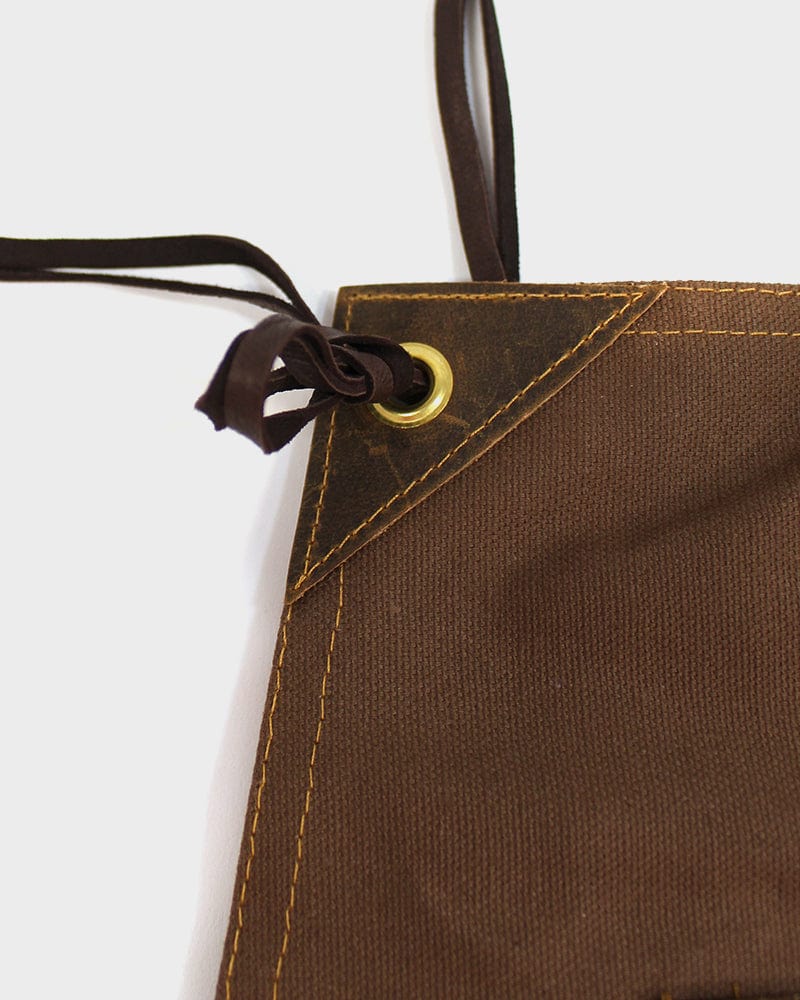 Kokoro Original Work Apron, Full, Canvas, Brown - Image 3