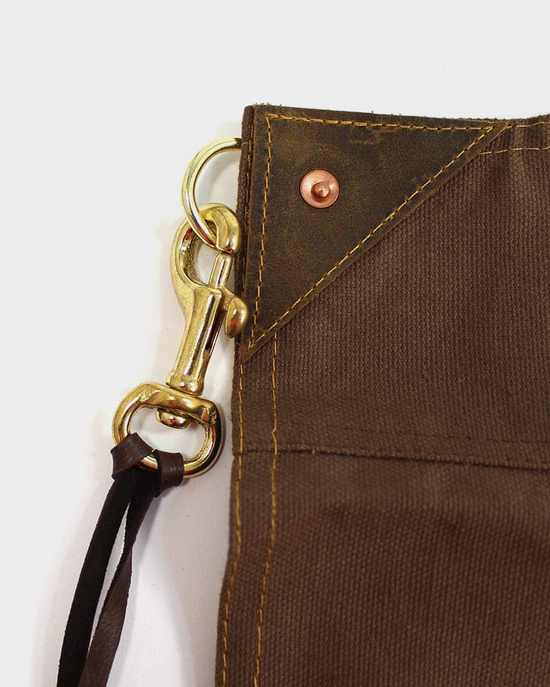 Kokoro Original Work Apron, Full, Canvas, Brown - Image 4