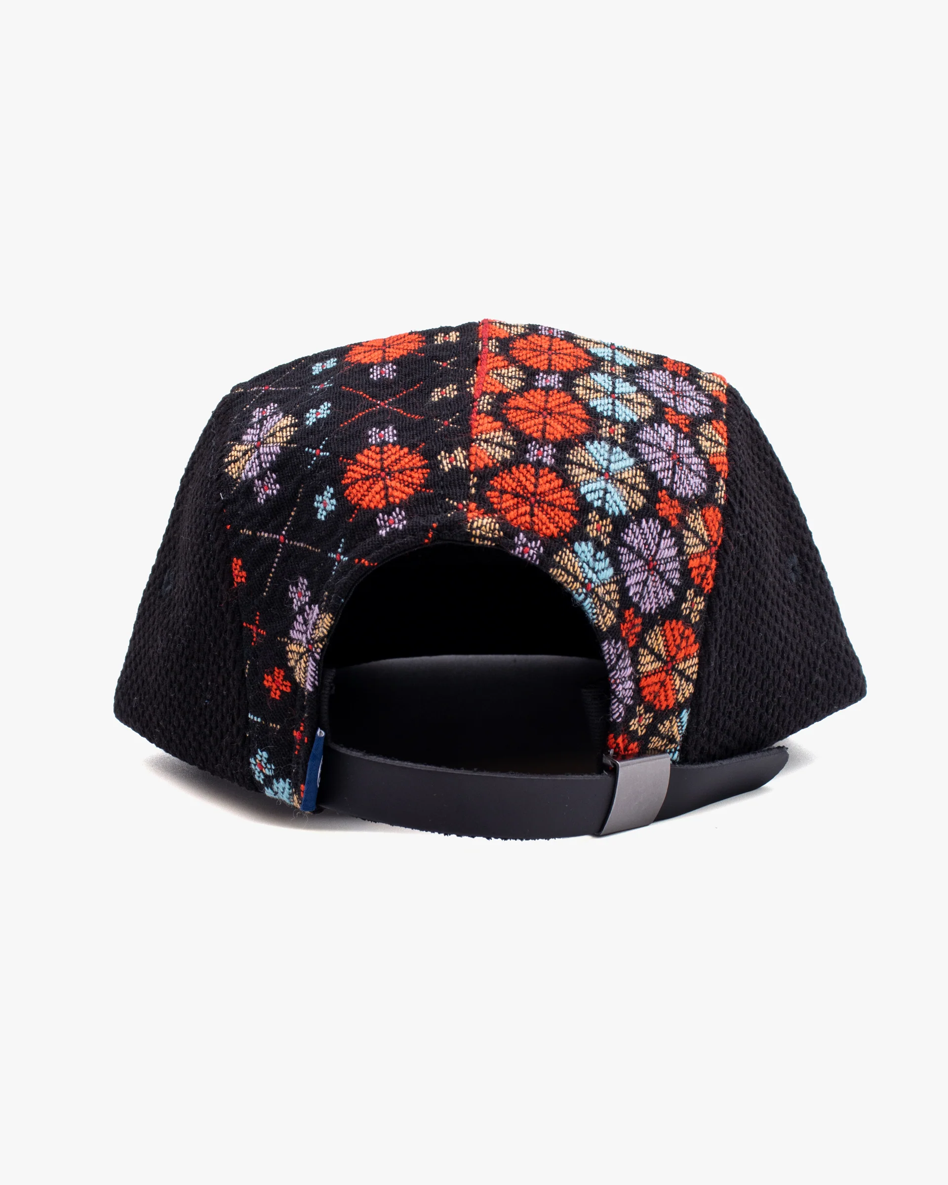 Kiriko Original Cap, 5-Panel, Two Tone, Multicolor Chrysanthemum French Jacquard with Black Sashi-Ori - Image 4