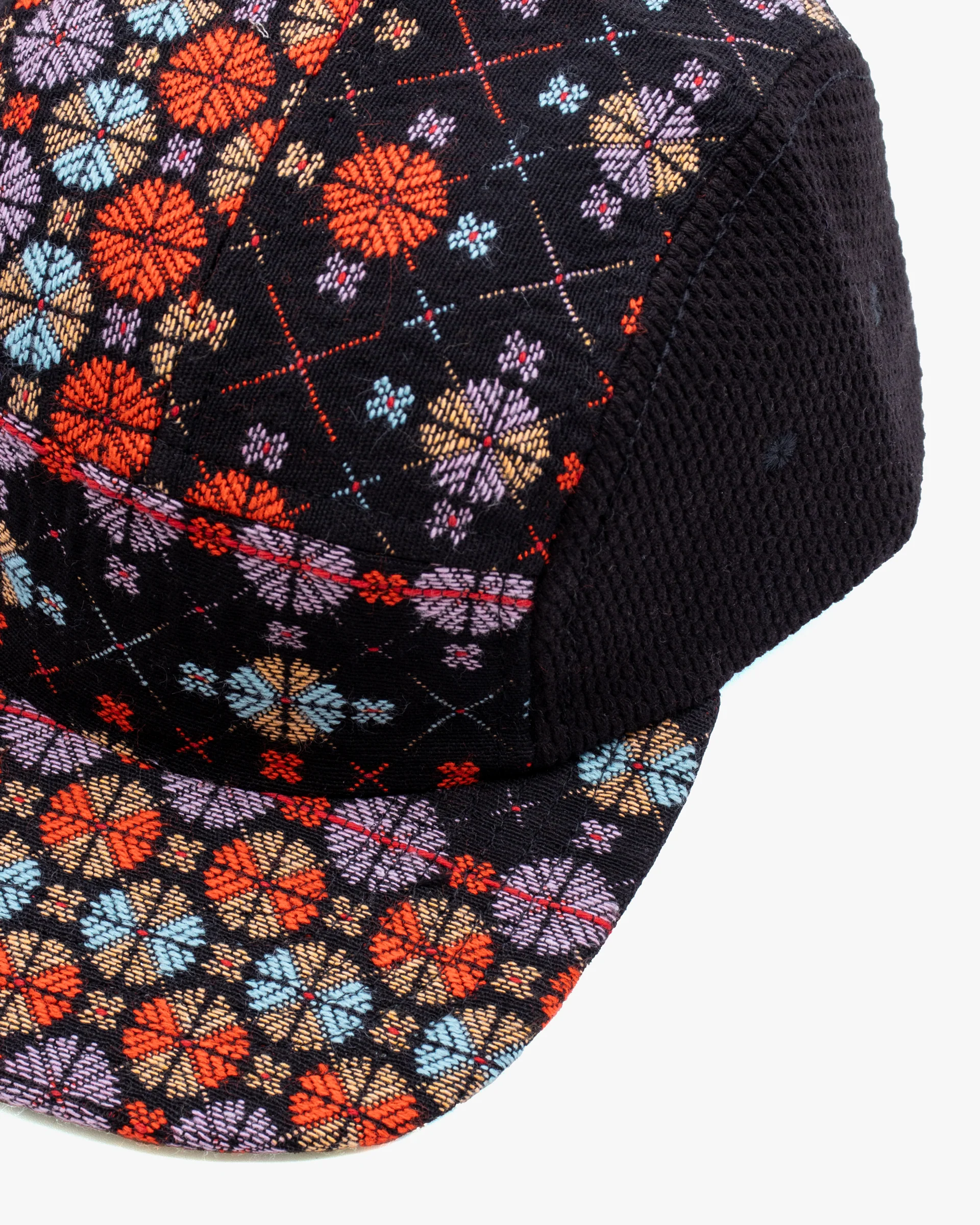 Kiriko Original Cap, 5-Panel, Two Tone, Multicolor Chrysanthemum French Jacquard with Black Sashi-Ori - Image 5