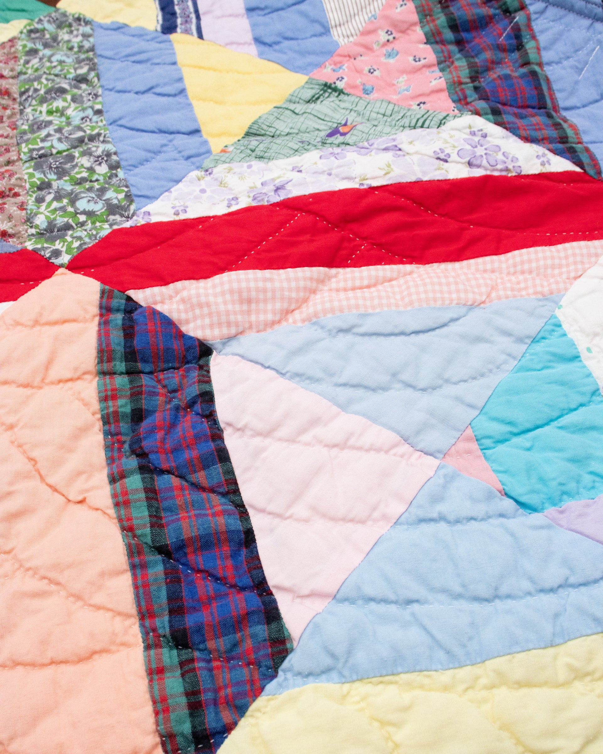 Stand-up Collar Haori Jacket, Quilted, Multicolor Floral with Paisley Lining - Image 16