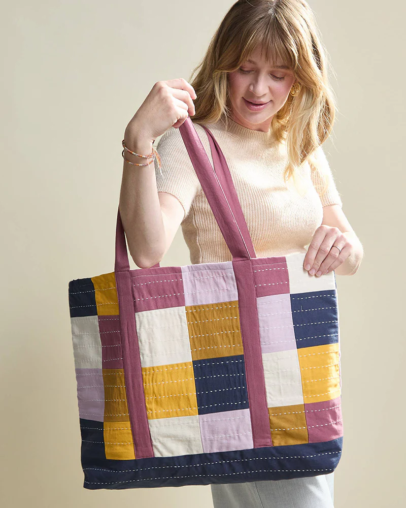 Anchal, Checkered Canvas Tote Bag