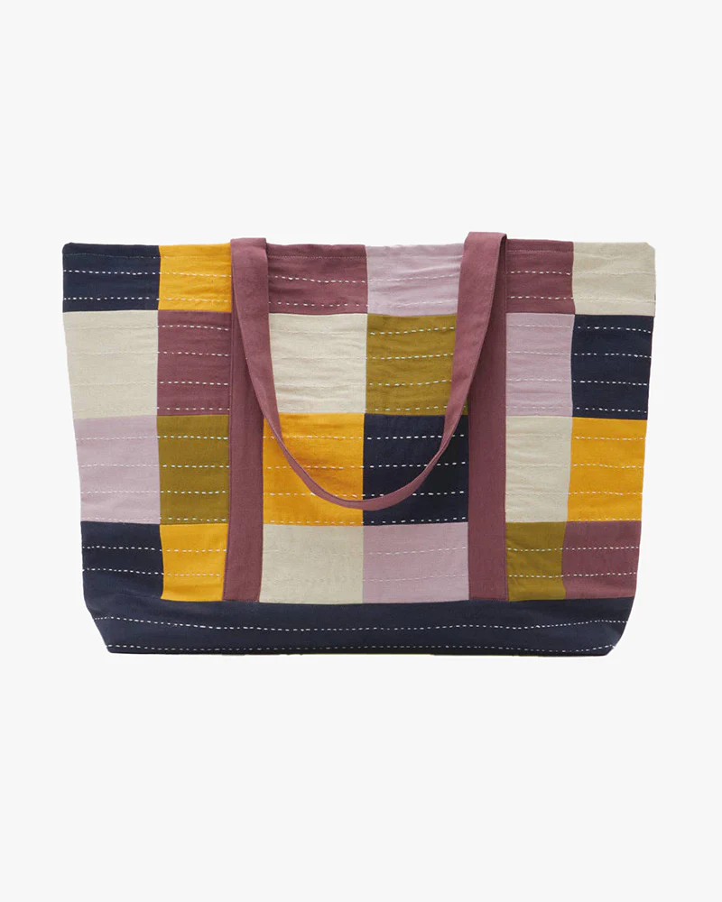 Anchal, Checkered Canvas Tote Bag - Image 6