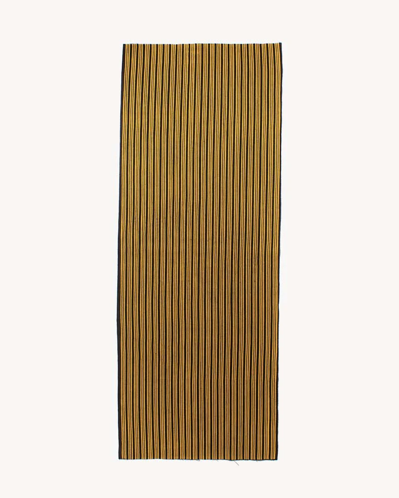 Tenugui, Chusen-Zome, Dark Charcoal with Yellow Shima - Image 2