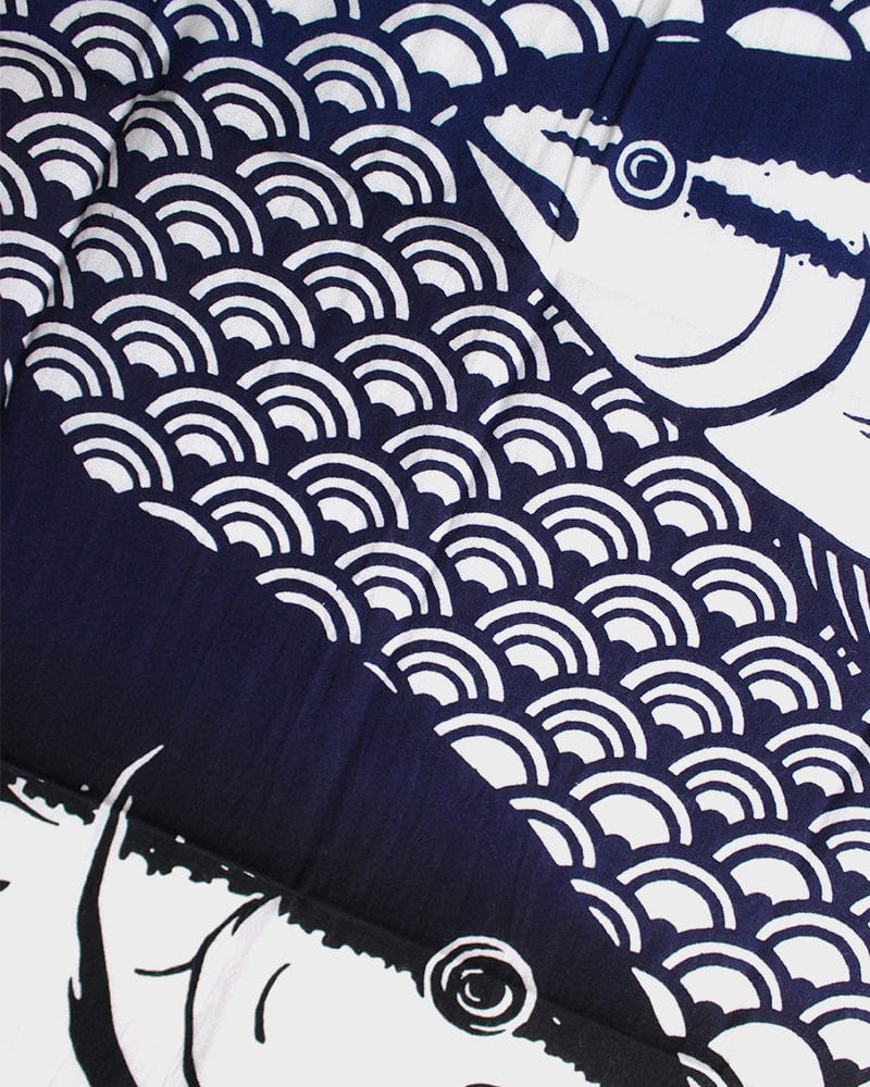 Tenugui, Chusen-Zome, Blue Gradient with Fish - Image 2