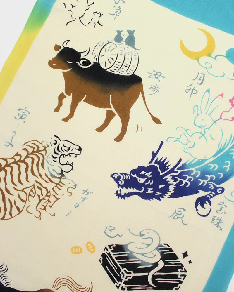 Tenugui, Chusen-Zome, Chinese Zodiac - Image 3