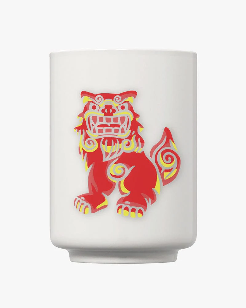 Mug, Arutha, Heat Changing, Shisa (Red/Blue) - Image 4