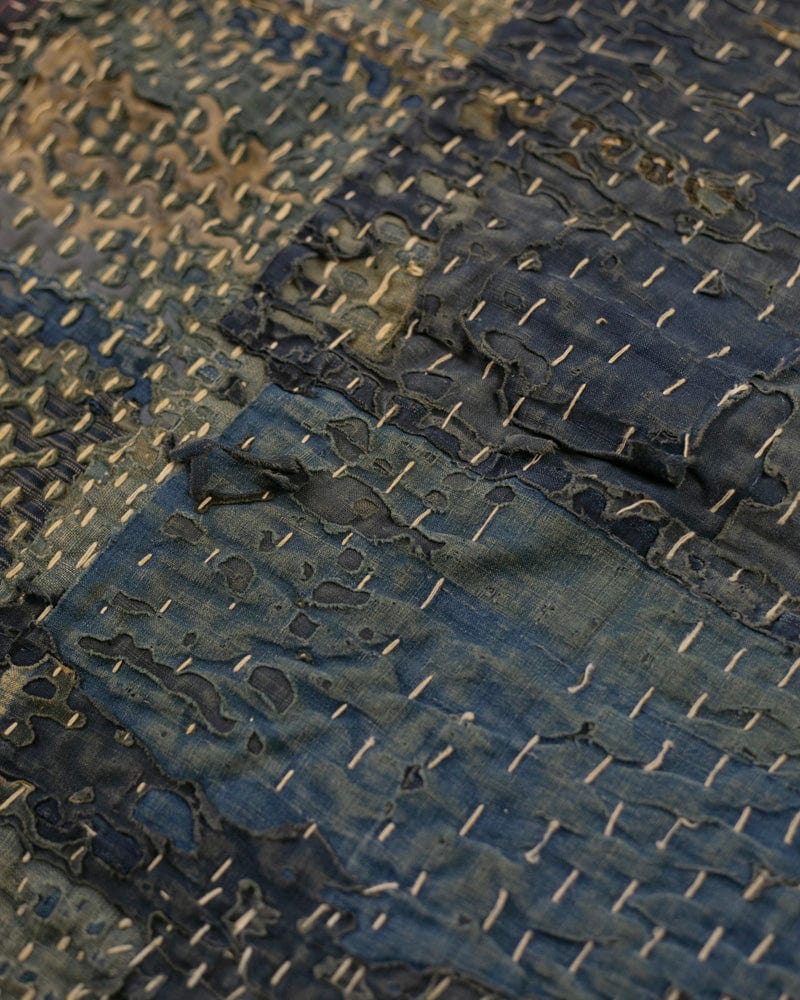 Vintage Boro Blanket, Patched with Sashiko Stitching - Image 14