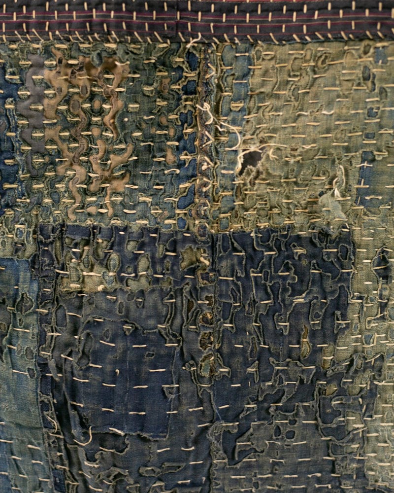 Vintage Boro Blanket, Patched with Sashiko Stitching - Image 5