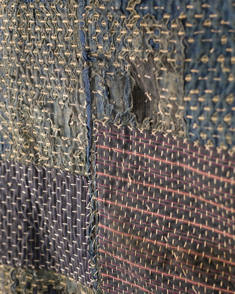 Vintage Boro Blanket, Patched with Sashiko Stitching - Image 6