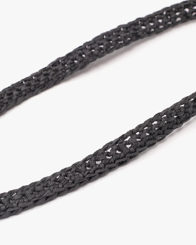 Boet Necklace, Crocheted Artichoke, Charcoal - Image 3
