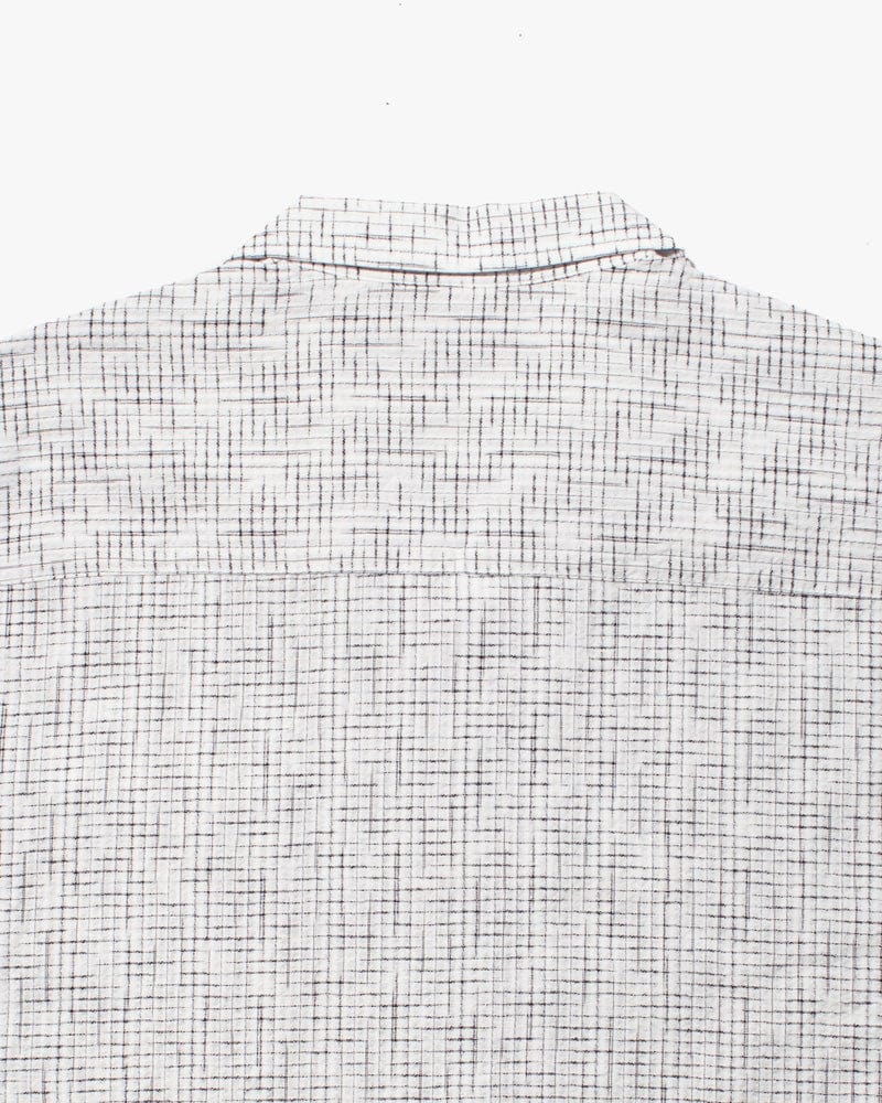 ToK Shirt, Short Sleeve Button-Up, Open Collar, White Grid - Image 8