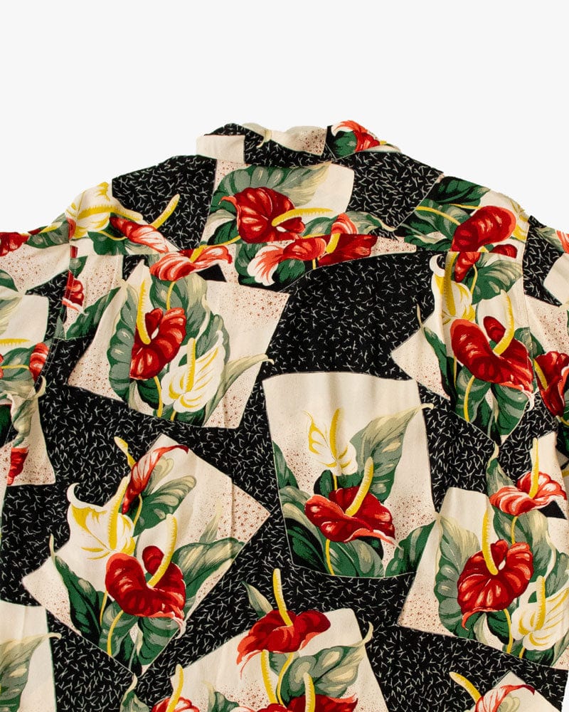 Japanese Repro Shirt, Aloha Long Sleeve, Sun Surf Brand, Red Floral - M - Image 4