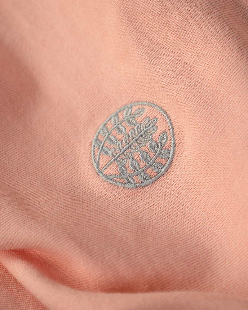 Kiriko Original Tee, Printed Daruma, Pink with Grey - Image 9