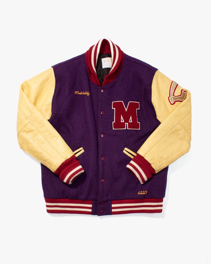 Japanese Repro Varsity Jacket, Mack Daddy, Purple and Cream - L - Image 6
