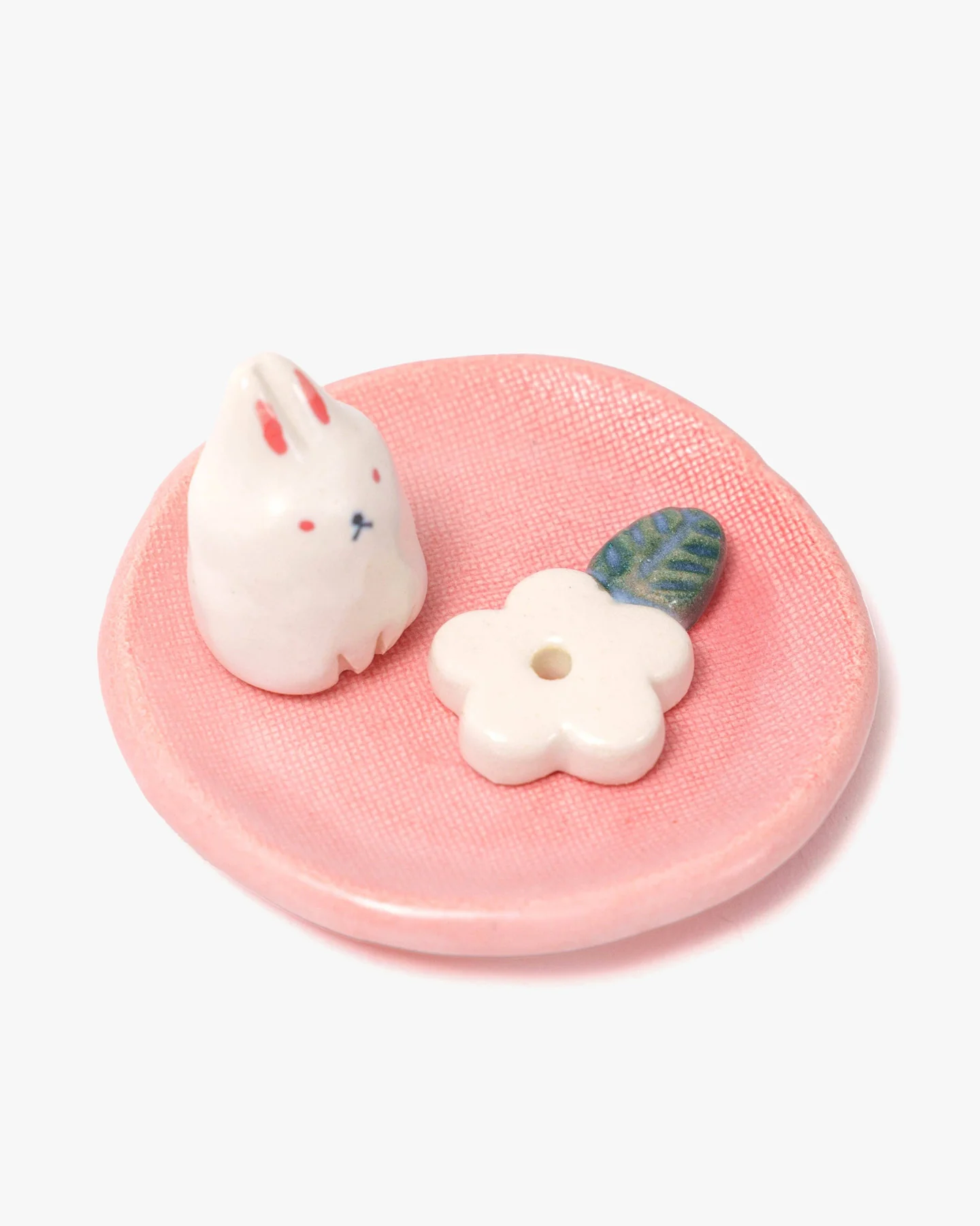 Craftman House, Handcrafted Bunny and Flower Incense Holder - Image 2