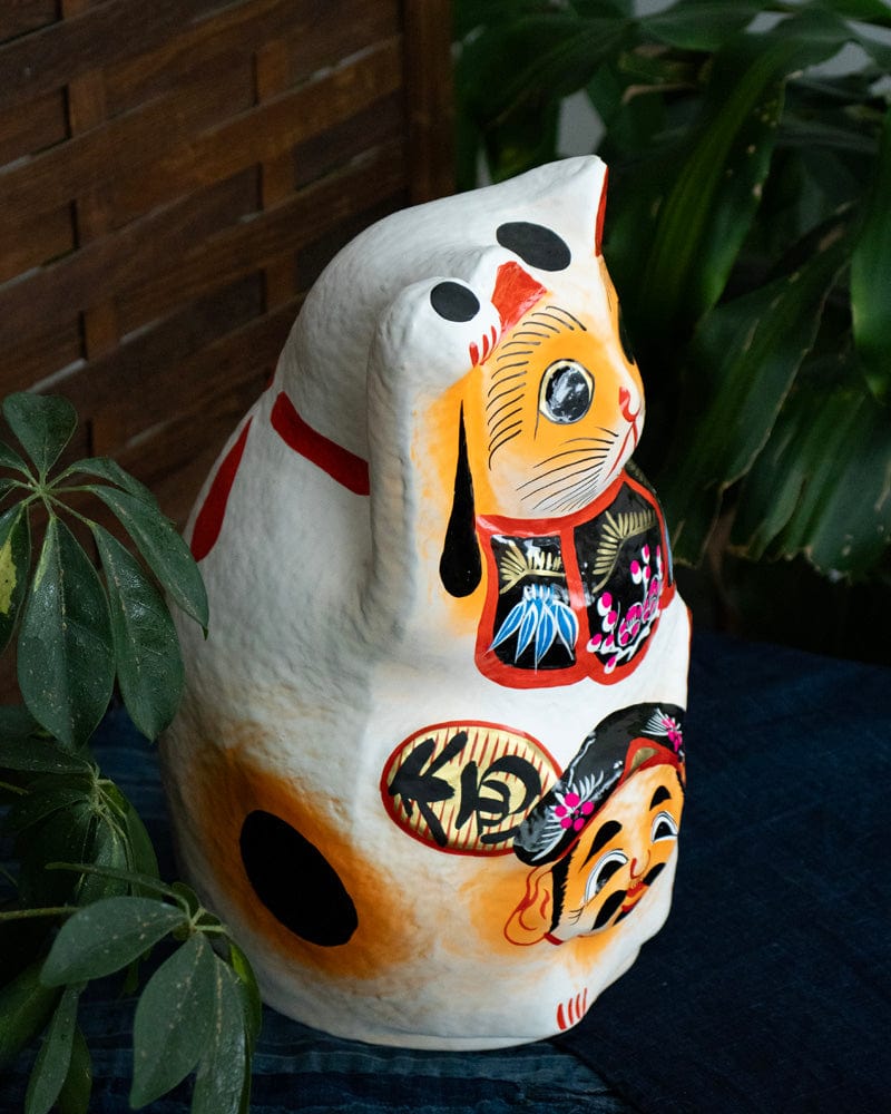 Takasaki Daruma, Maneki Neko, White, Large - Image 4