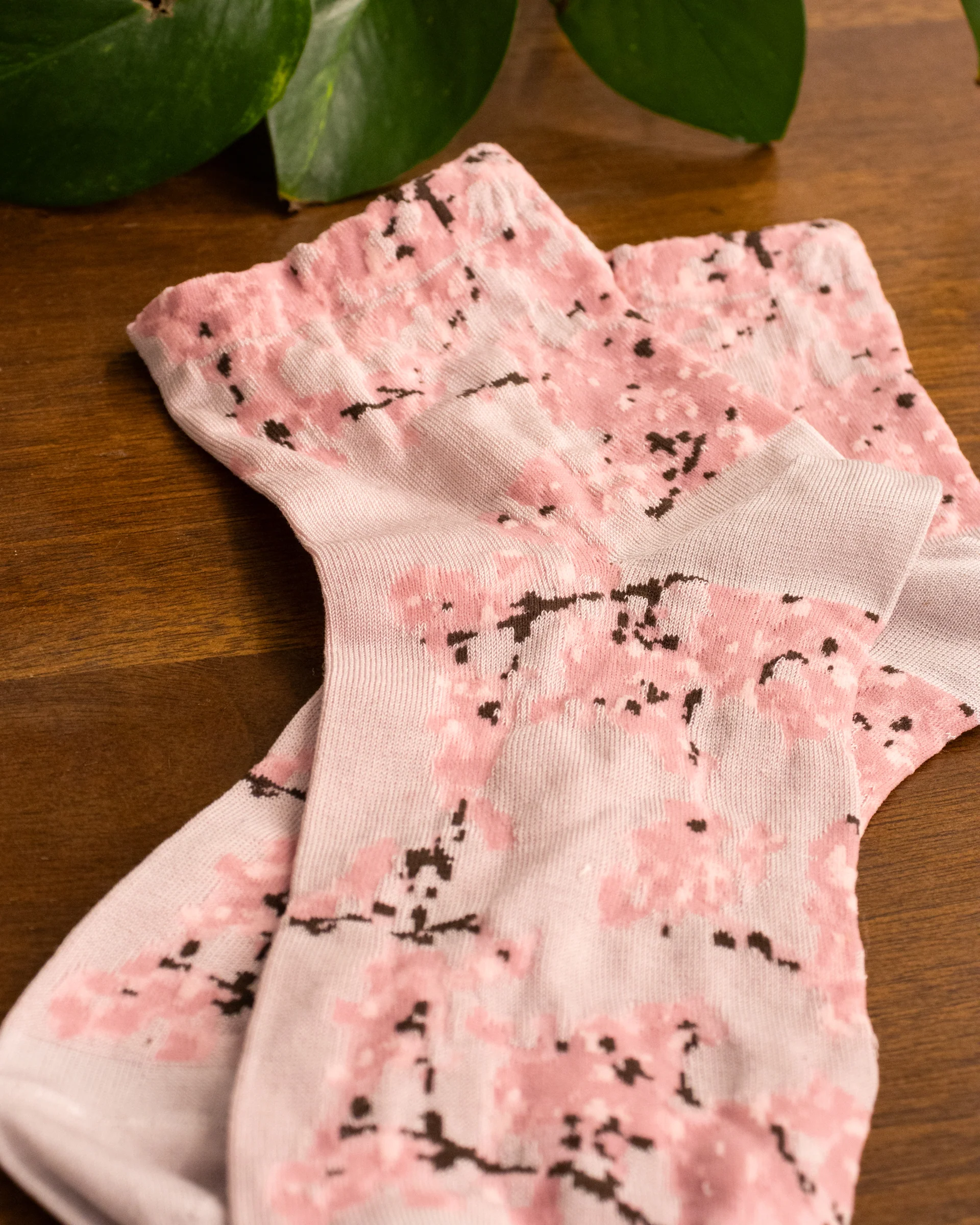 Debby Co., Crew Socks, Andé Collection, Pink Branches - Image 2