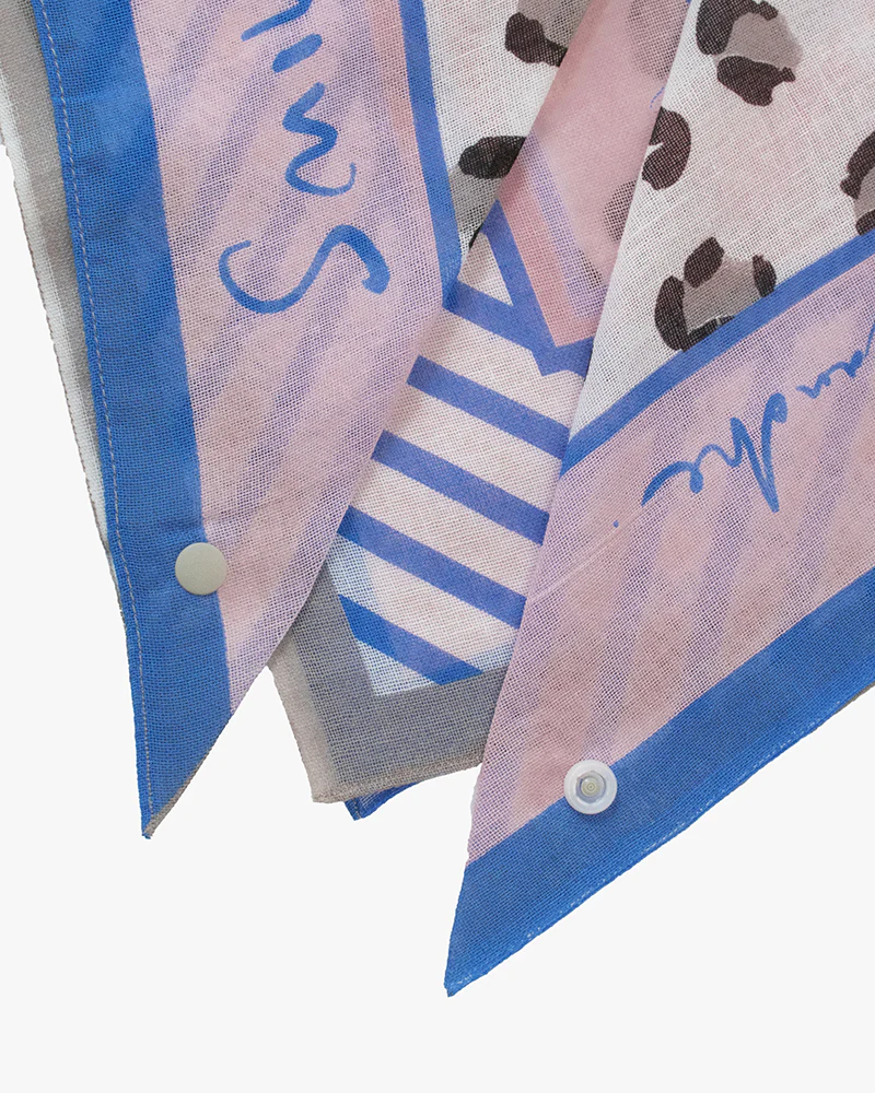 Debby Co., Scarf, Maison Blanche Collection, Leopard With Pink and Blue - Image 4