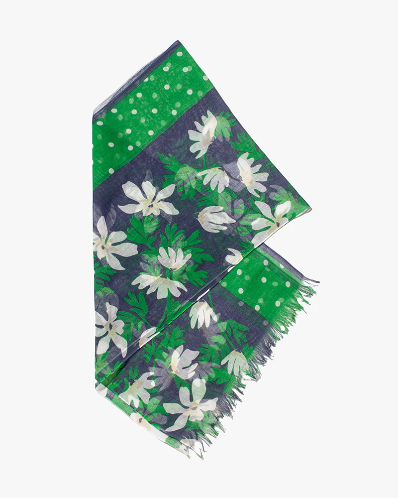 Debby Co., Stole, Maison Blanche Collection, Navy Flower and Dot - Image 5