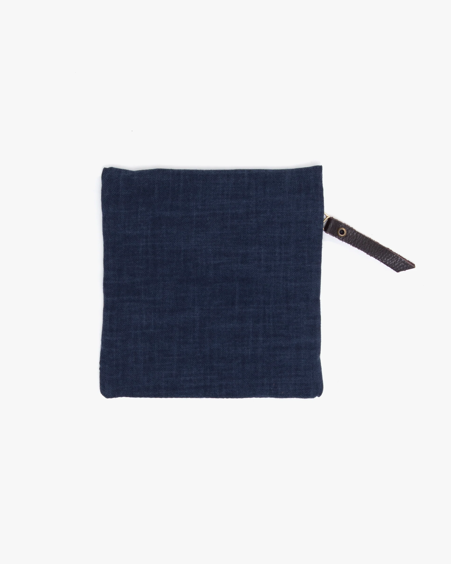 Kiriko Original Flat Small Zipper Pouch, Two Tone Indigo Usagi - Image 3