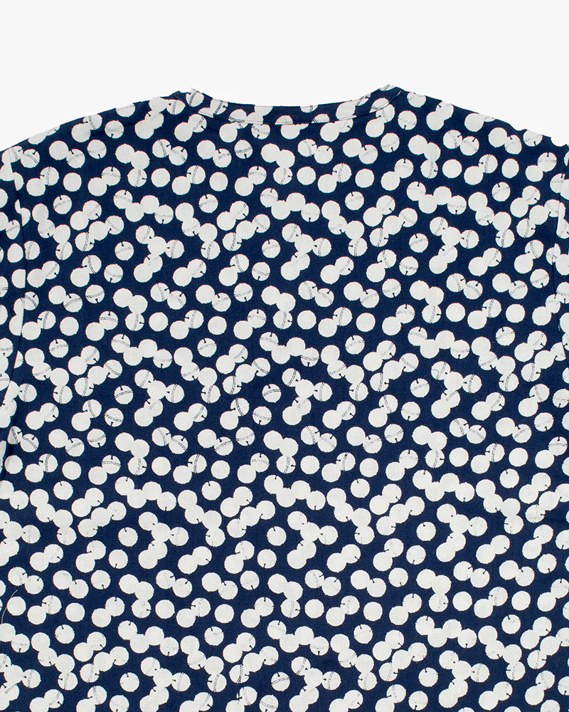Wa-Modern, Short Sleeve Button Up Tunic, Blue - Image 7
