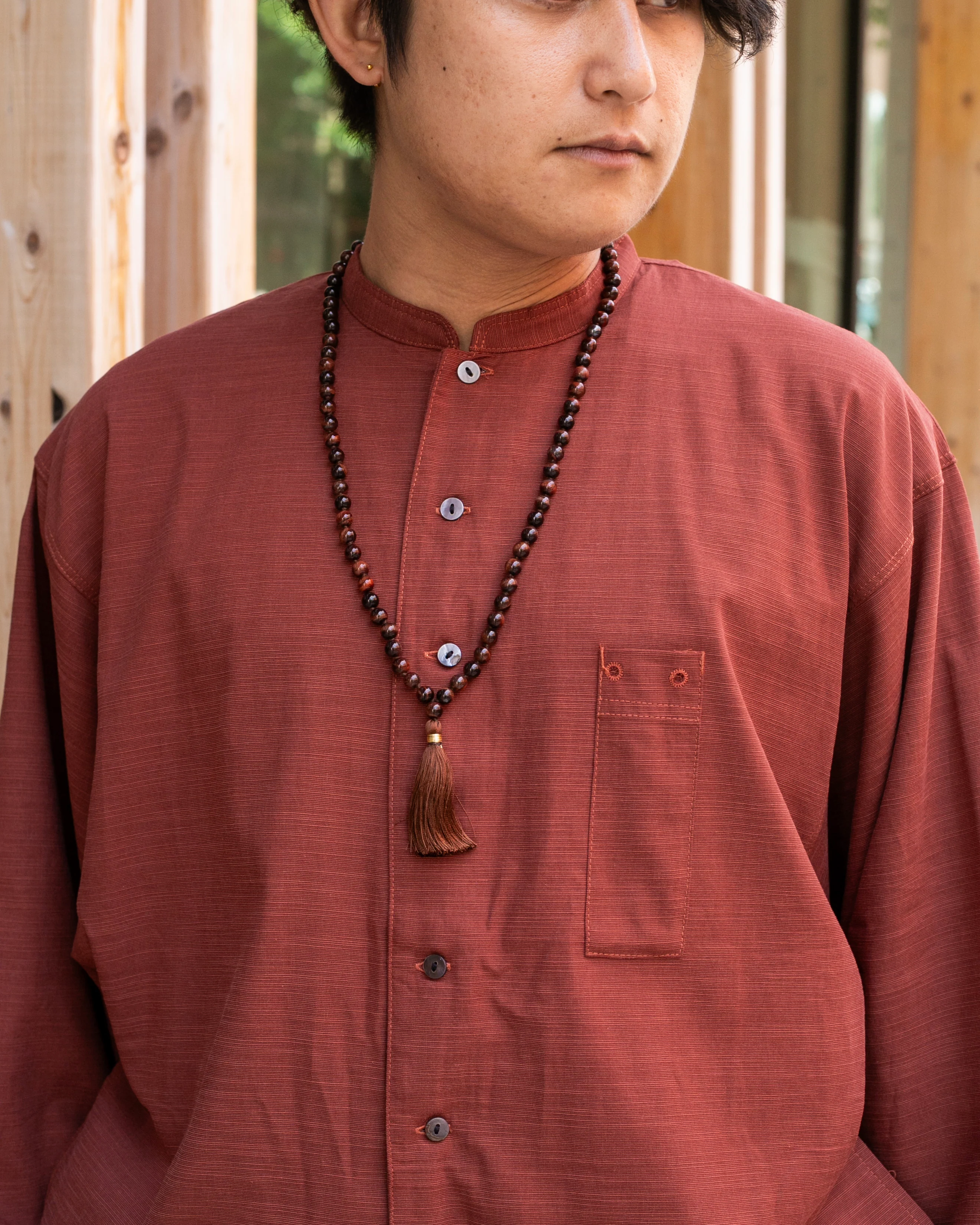 Wa-Modern, Long Sleeve Button Up Tunic, Embroidered - Image 4