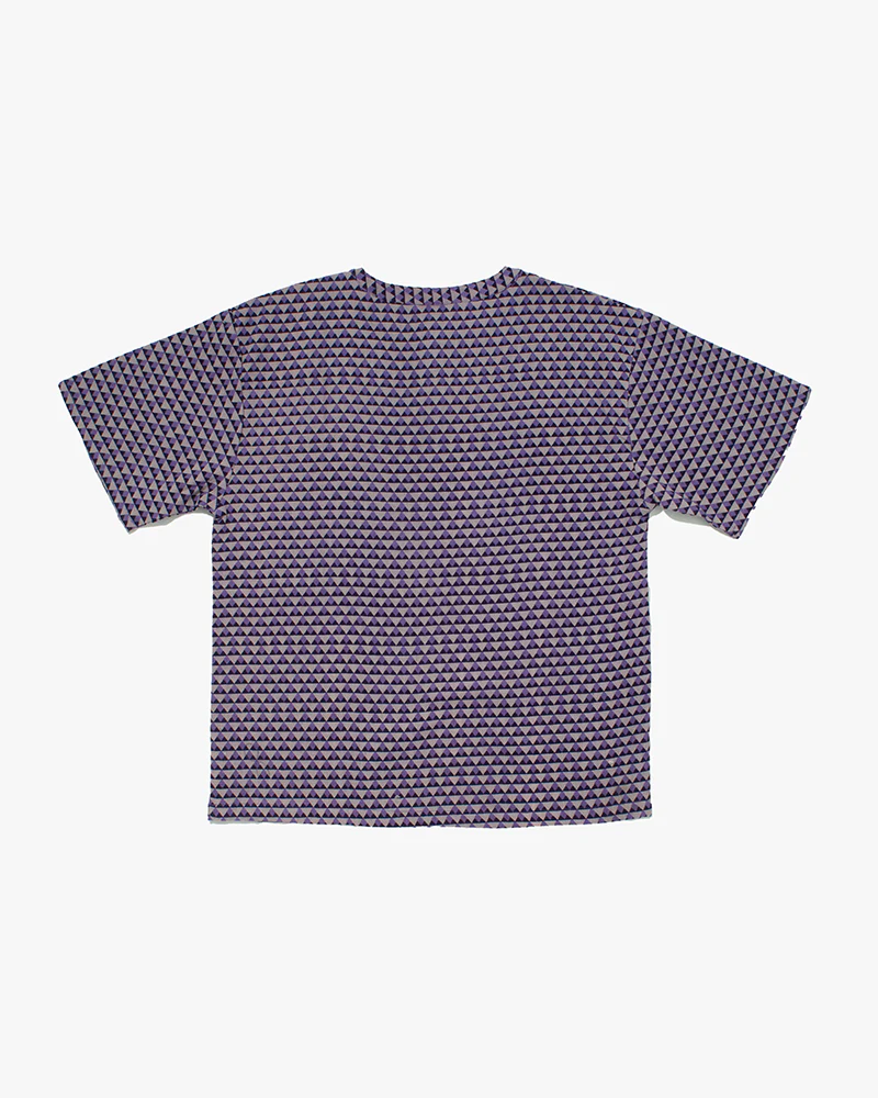 Wa-Modern, Short Sleeve Button Up Tunic, Purple - Image 7