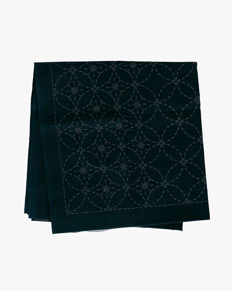 Hana-Fukin Sashiko Sampler, Shippoutsunagi, Navy - Image 2