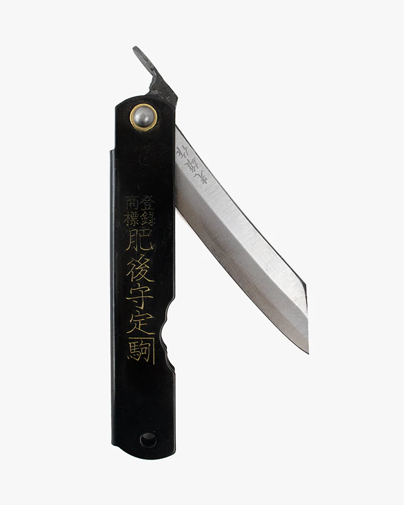 Higonokami, Japanese Knife, Mitsuosaku Aogami Warikomi, Black 100mm - Image 6