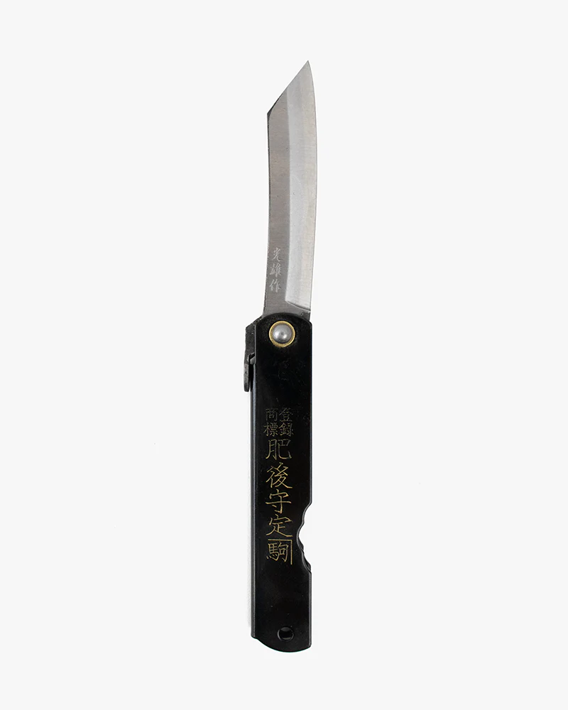 Higonokami, Japanese Knife, Mitsuosaku Aogami Warikomi, Black 100mm - Image 8