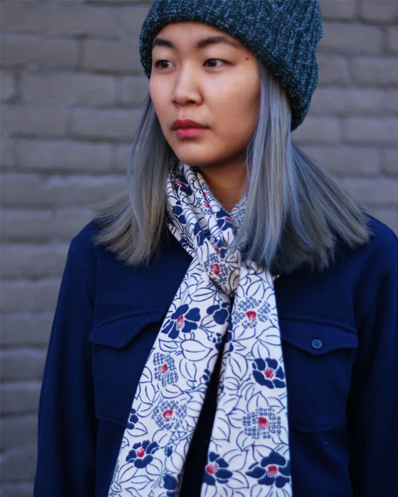 Kiriko Original Scarf, Classic, Indigo Asanoha - Image 3