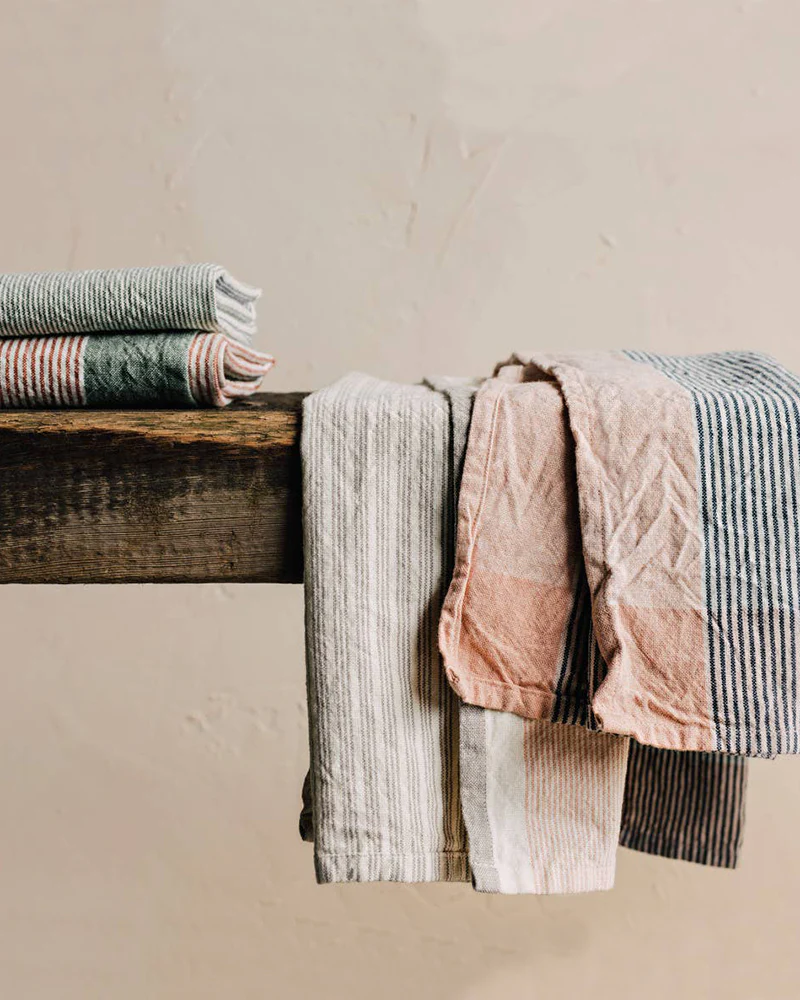 Danica Heirloom, Jade Green Array Stripe Dishtowel, Set of 2 - Image 3