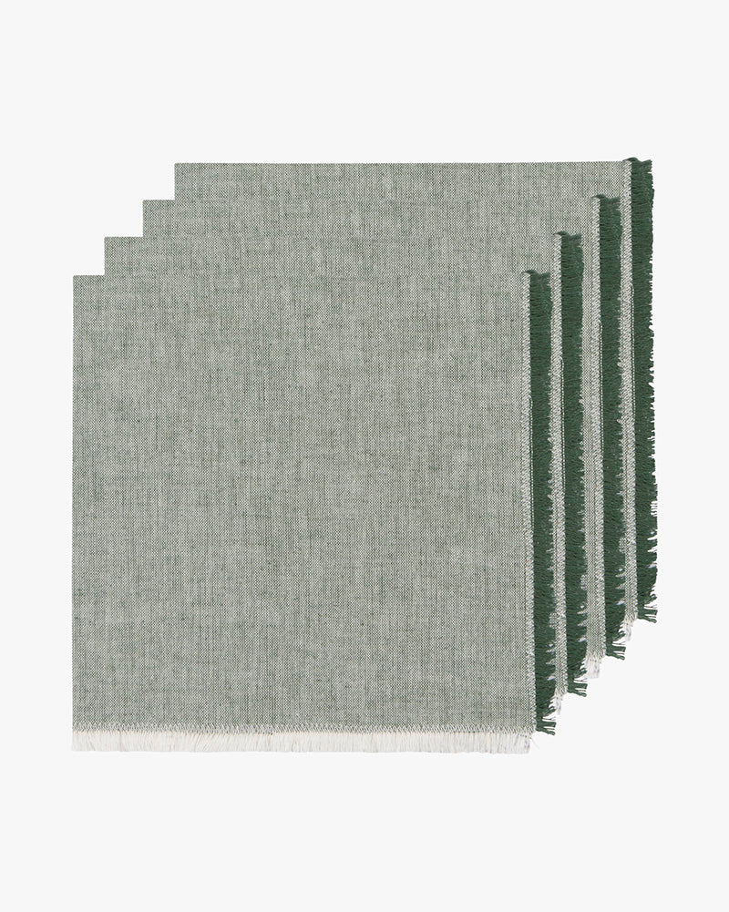 Danica Heirloom, Jade Green Chambray Napkins, Set of 4 - Image 4