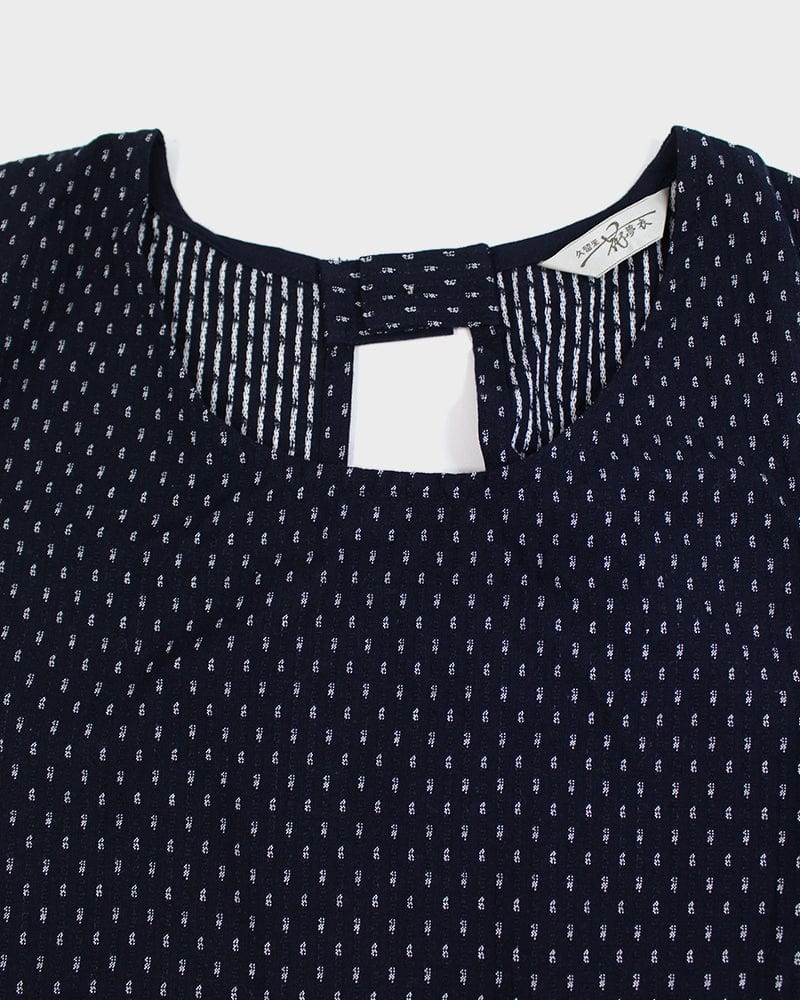 ToK Japanese Apron, Red Pockets, Indigo with White Dash - Image 3