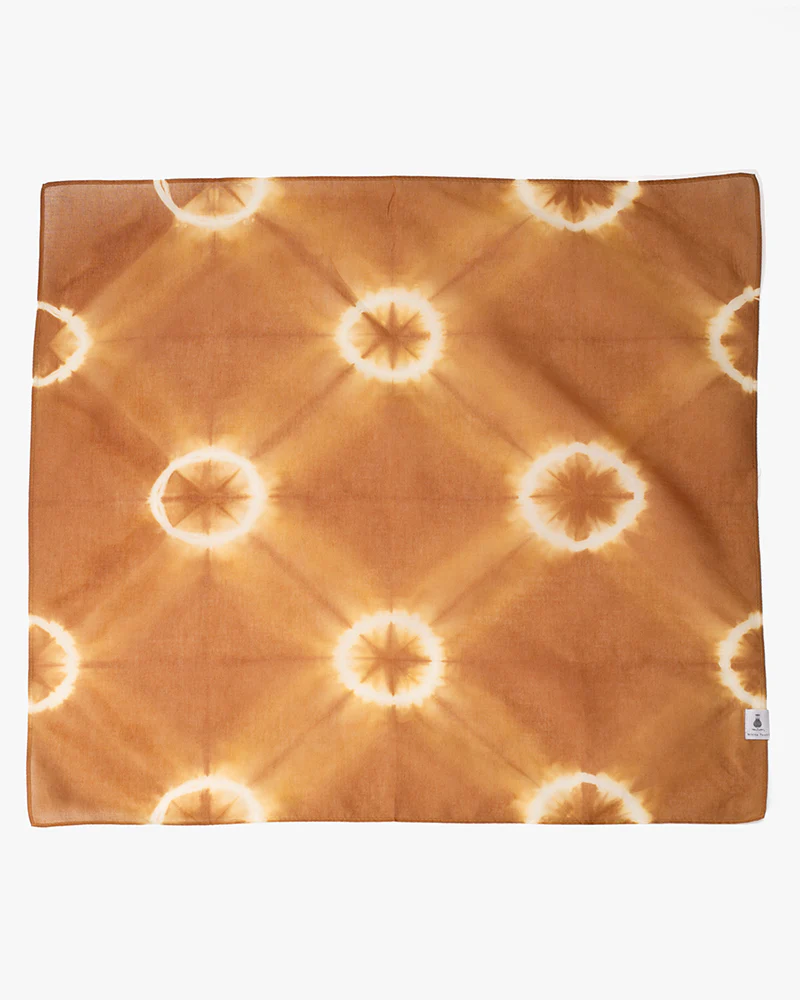 Japanese Handkerchief, Brown and White Tie Dye - Image 10