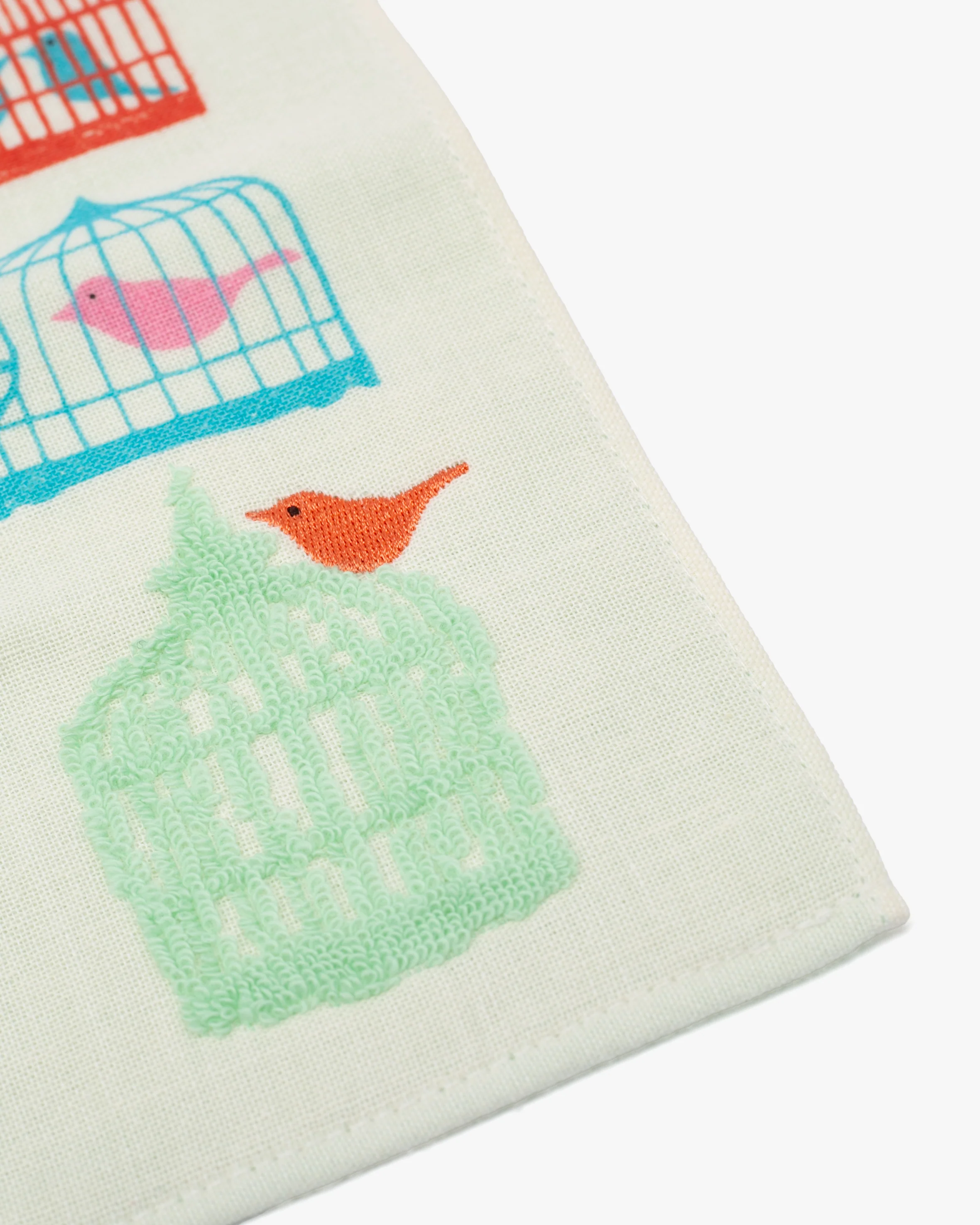 Japanese Handkerchief, Gauze Pile, Yoko Matsumoto, Birds in Cages - Image 2