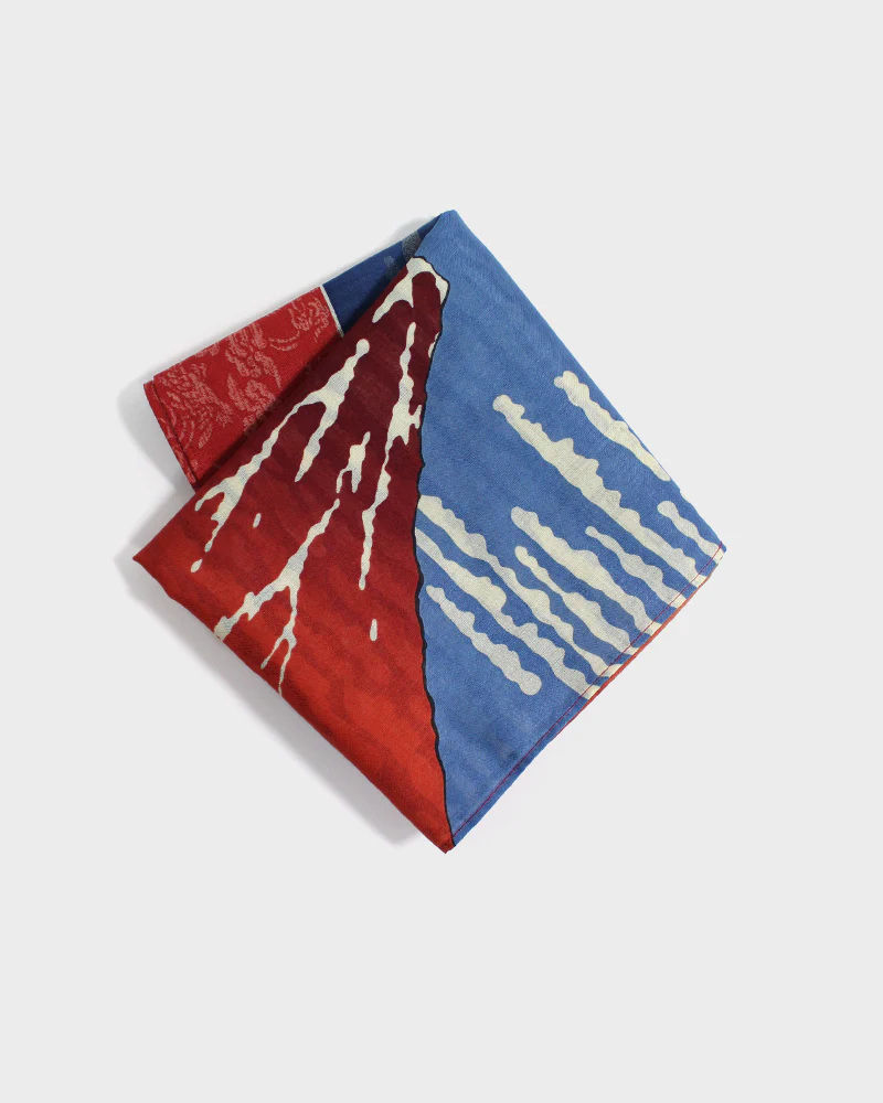 Japanese Handkerchief, Classic, Fine Wind, Clear Morning by Hokusai