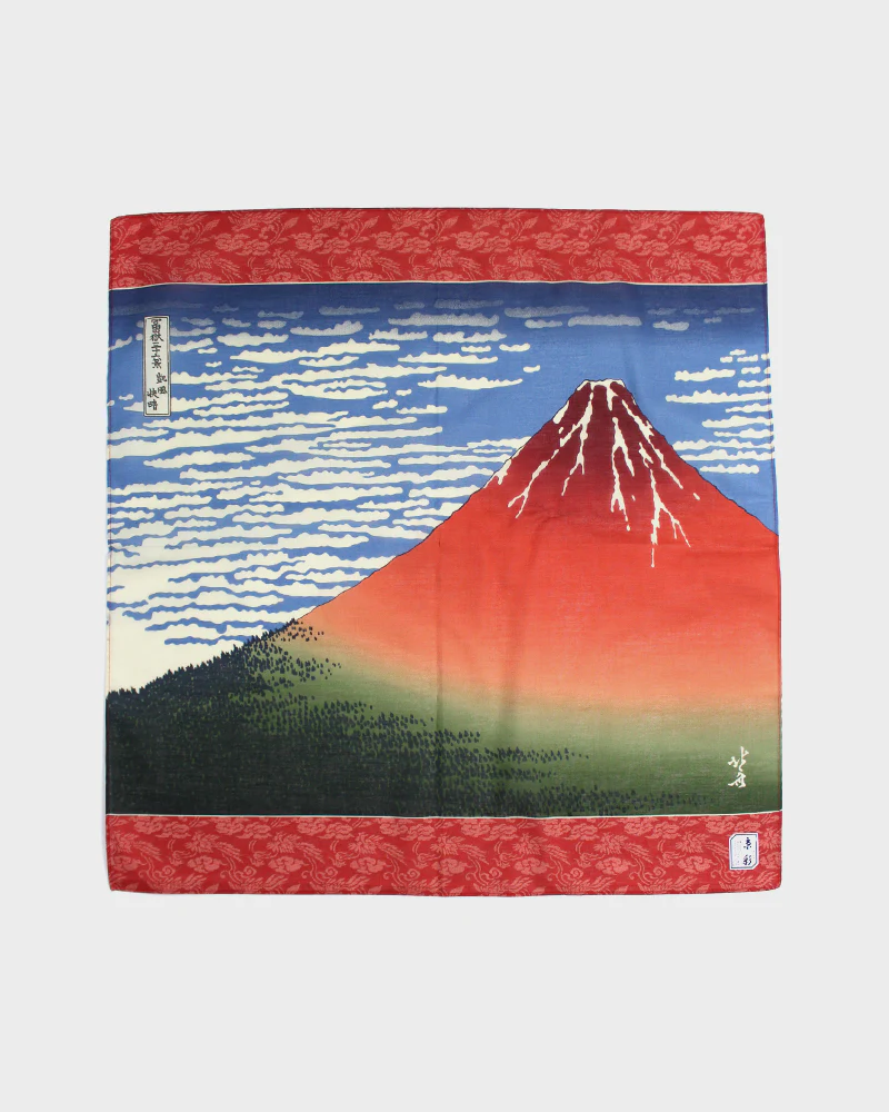 Japanese Handkerchief, Classic, Fine Wind, Clear Morning by Hokusai - Image 2