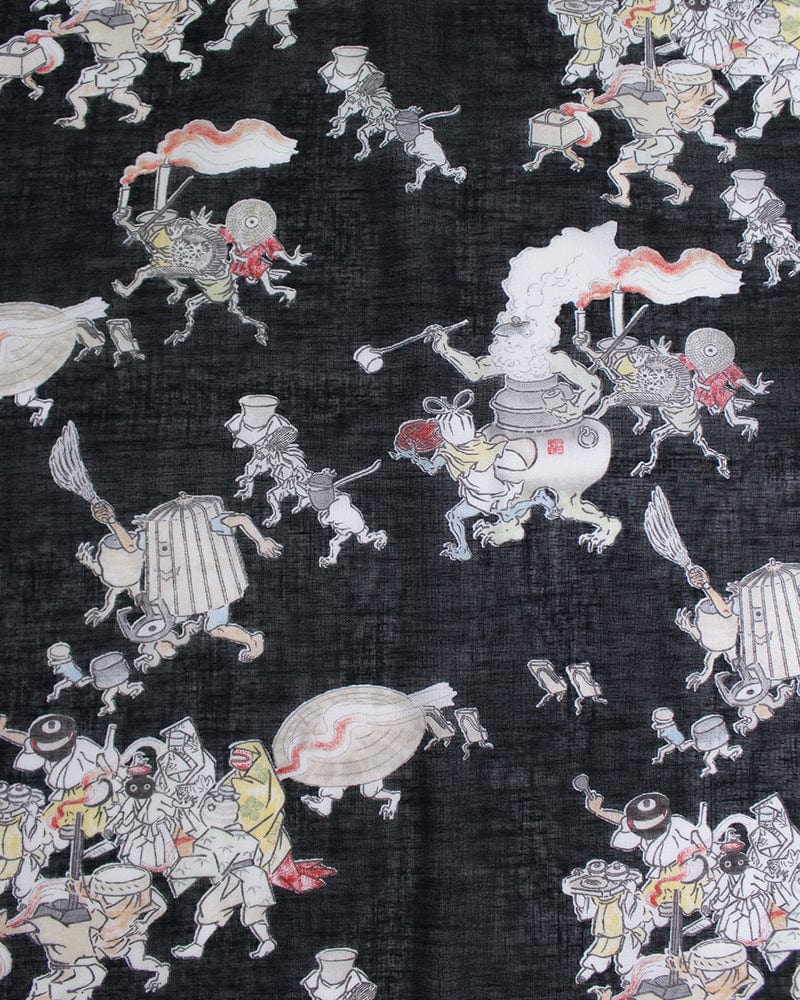 Japanese Handkerchief, Classic, Yokai, Hyakki Yagyo, Black - Image 3