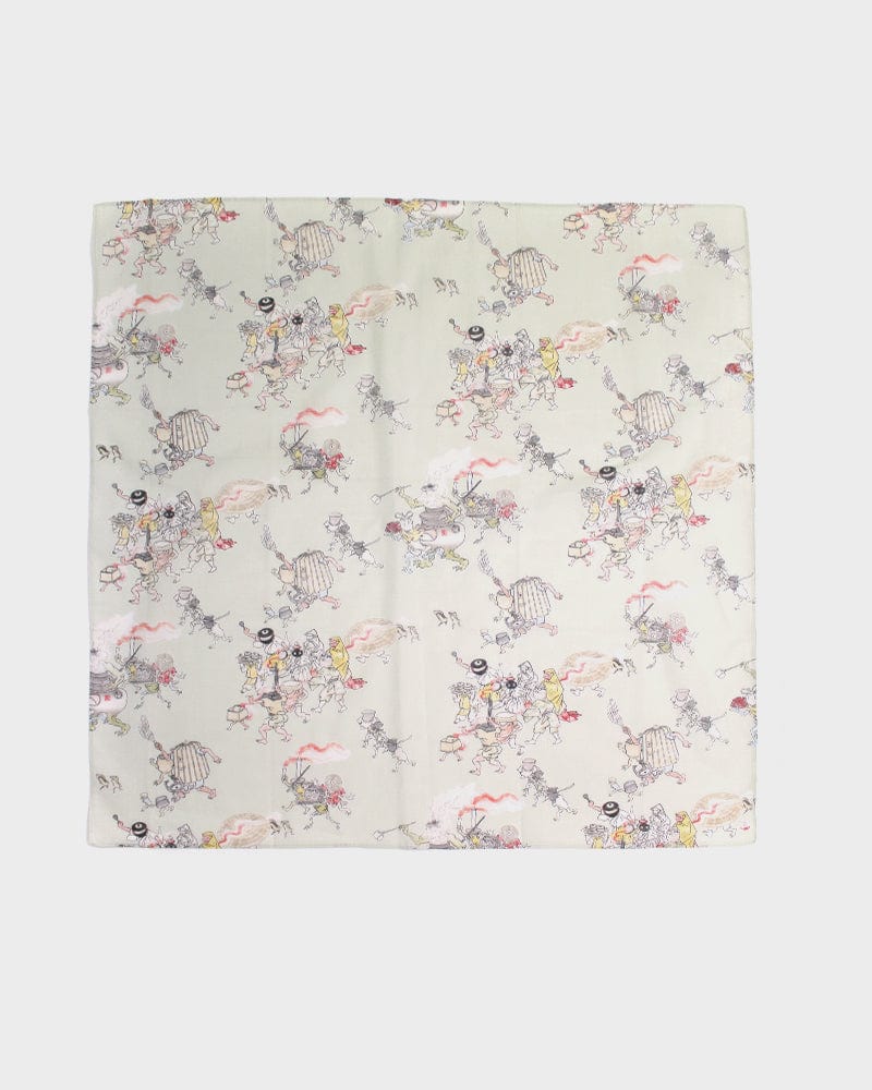 Japanese Handkerchief, Classic, Yokai, Hyakki Yagyo, Light Green - Image 2